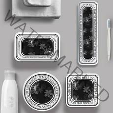 더자카 패턴 규조토 욕실 트레이 4종 세트, F타입, 1세트