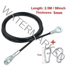 렛풀다운 체육관 케이블 와이어 로프 헤비 듀티 스틸 홈 체육관 케이블 피트니스 도르래 액세서리 팔 이두근 강도 훈련 장비, 2.5m 후크 포함