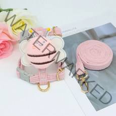 랜보어 반려동물 꿀벌 가슴줄 세트, 핑크