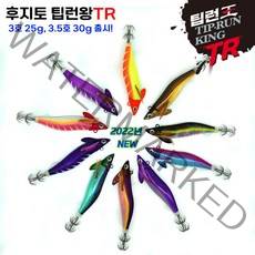 후지토 팁런에기 팁런왕TR 22년 신형 무늬오징어 보트선상 에깅 낚시, 팁런왕 3.5호 30g, 05. 퍼플/레드, 1개