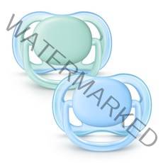 필립스아벤트 울트라에어 노리개젖꼭지 2p 세트, 0~6개월, 라이트그린, 라이트블루, 1세트