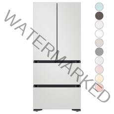 [색상선택형] 삼성전자 비스포크 김치플러스 키친핏 4도어 내장고 420L 방문설치, 코타 화이트