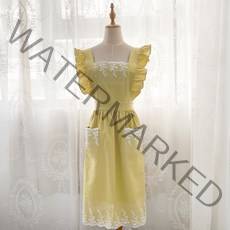 리브애즈미 여성 레이스 원피스 앞치마, 옐로우, 1개