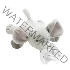 필립스아벤트 애착 인형 노리개 젖꼭지, 0-6개월, 노리개(화이트), 인형(코끼리), 1개