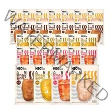 허닭 스팀 닭가슴살 슬라이스 100g 4종 혼합, 30팩