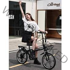티티카카 초경량 접이식 자전거 20인치 미니벨로, 단일 속도 5중 휠 - 블랙16인치