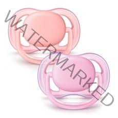 필립스아벤트 울트라에어 노리개젖꼭지 2p 세트, 0~6개월, 라이트레드, 라이트핑크, 2개