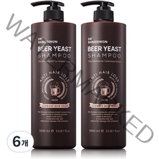 닥터방기원 맥주 효모 탈모증상 완화 샴푸, 1000ml, 6개