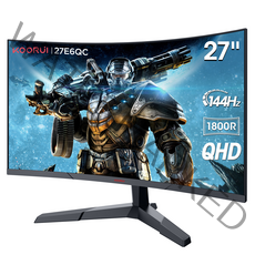 KOORUI 1800R 커브드 QHD 리얼 144Hz/MPRT 1ms 게이밍 모니터 27E6QC 블랙 [초광시야각/전용게임시스템 탑재]