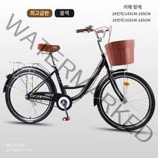 티티카카 자전거 여자 자전거 성인용 가벼운 보통 통근 여자 24 인치 26 대 대학생 남자 자전거, 40. 단일 속도, 41. 상위 버전 밝은 검정, 42. 24인치
