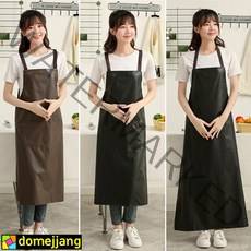 도매짱 방수 앞치마 H형 윈피스 주방 식당 공방 미술 작업용 업소용 미술용 (domejjang), C.브라운/롱기장/포켓X, 1개