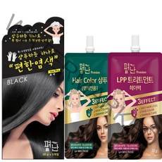 펴난 샴푸하듯 하나로 프리미엄 편한염색약 새치염색 5매 / 전용샴푸 1매+헤어팩 1매 구성, 5개입, 흑색