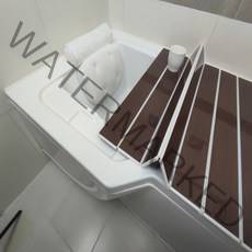 반신욕 세트 욕조덮개 + 욕조베개, 월넛