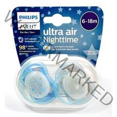 필립스 아벤트 울트라 소프트 울트라 에어 1단계 2단계 3단계 노리개 젖꼭지 쪽쪽이 모음, 2단계 (6~18개월), 2단계 (6~18개월) 울트라 에어 (야광 블루), 1세트